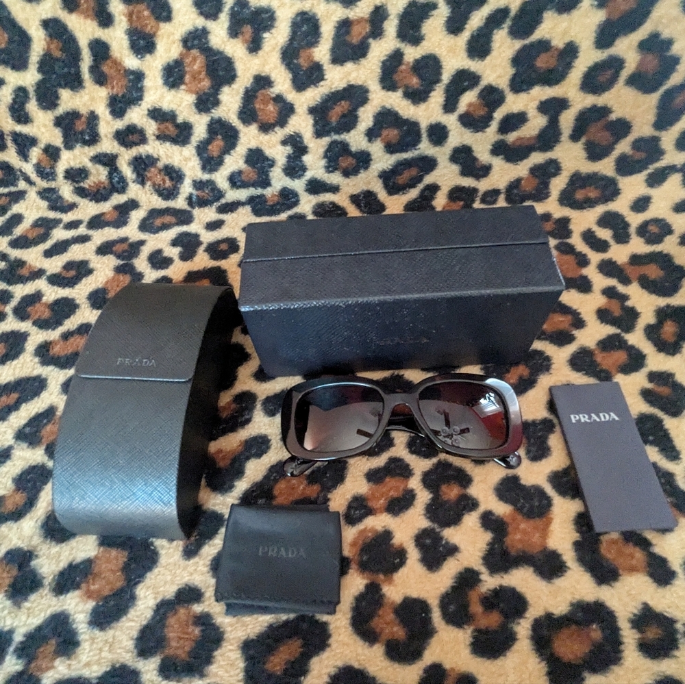 Prada Minimal Baroque Sunglasses with Case and Box